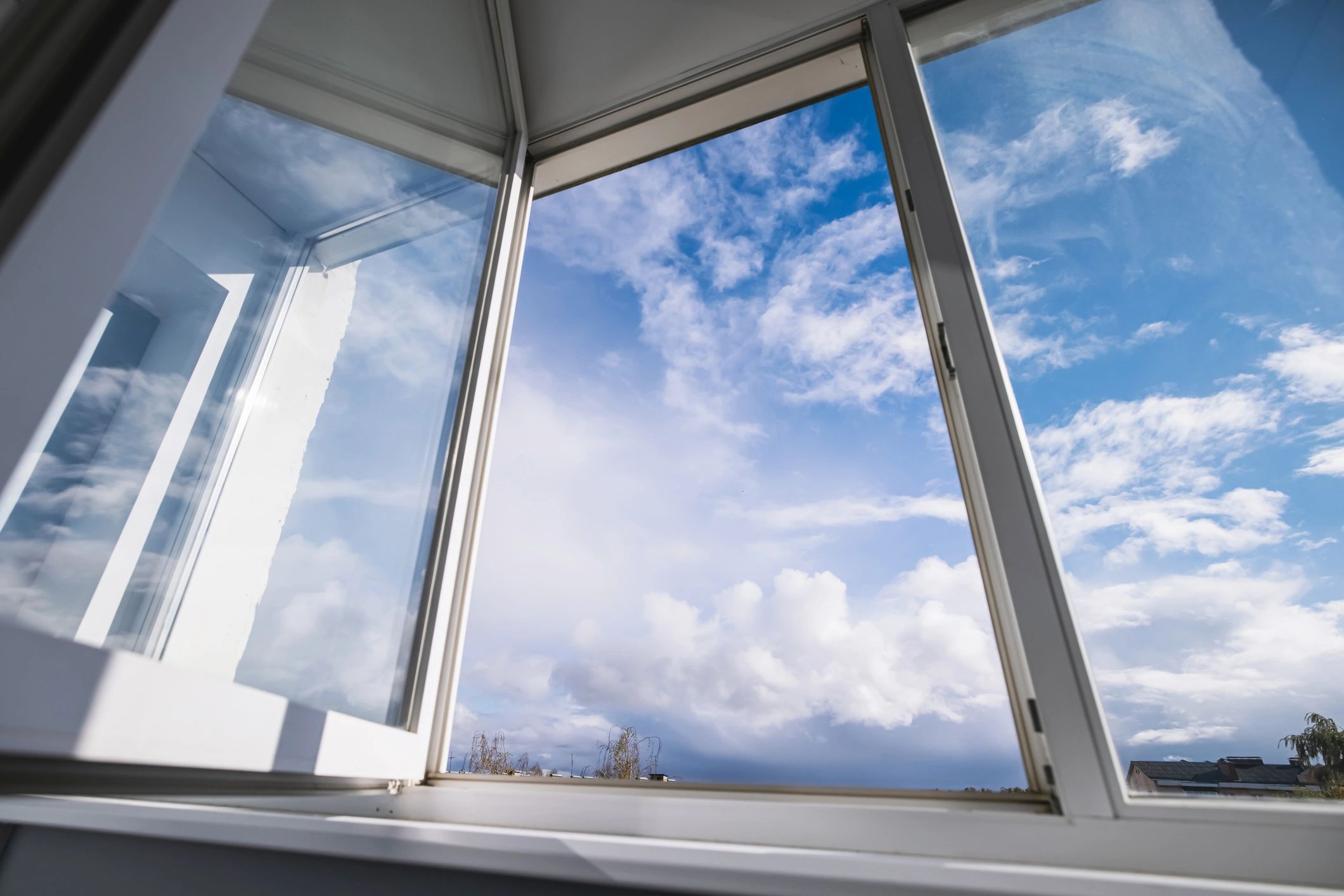 Open window and glass detail representing custom glass applications