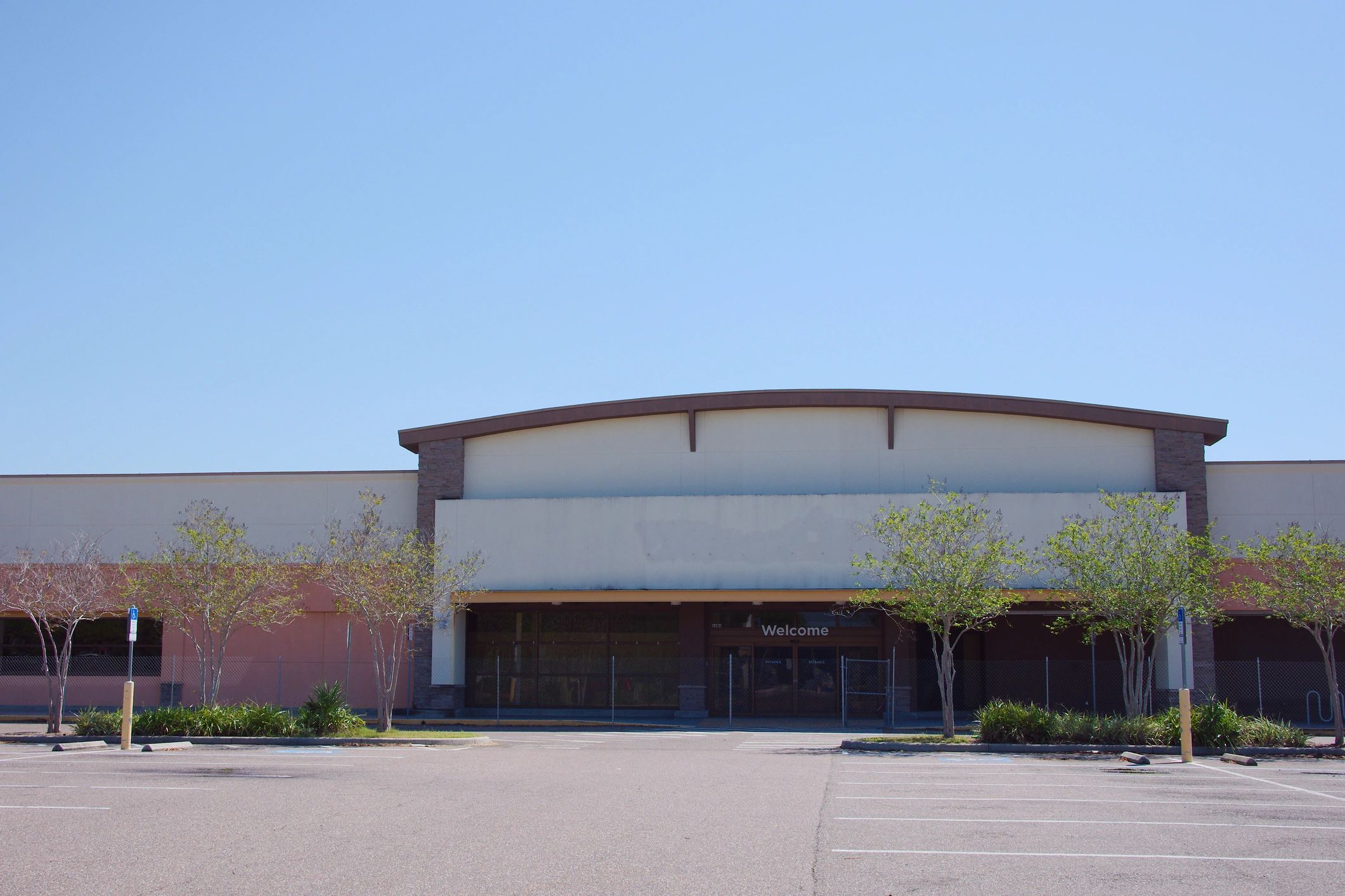 Commercial storefront with large front glass